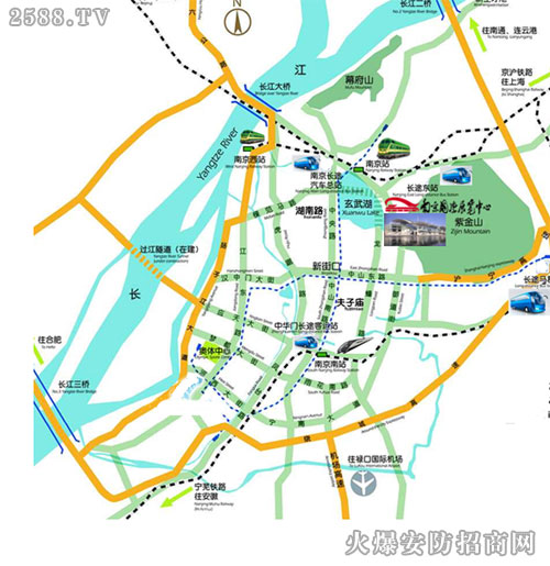 南京國際博覽中心(河西)交通圖